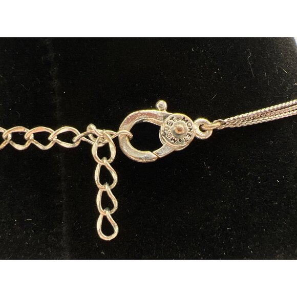 Elegant Monet Turquoise & Silver Multi Strand Beaded Necklace - Picture 3 of 5